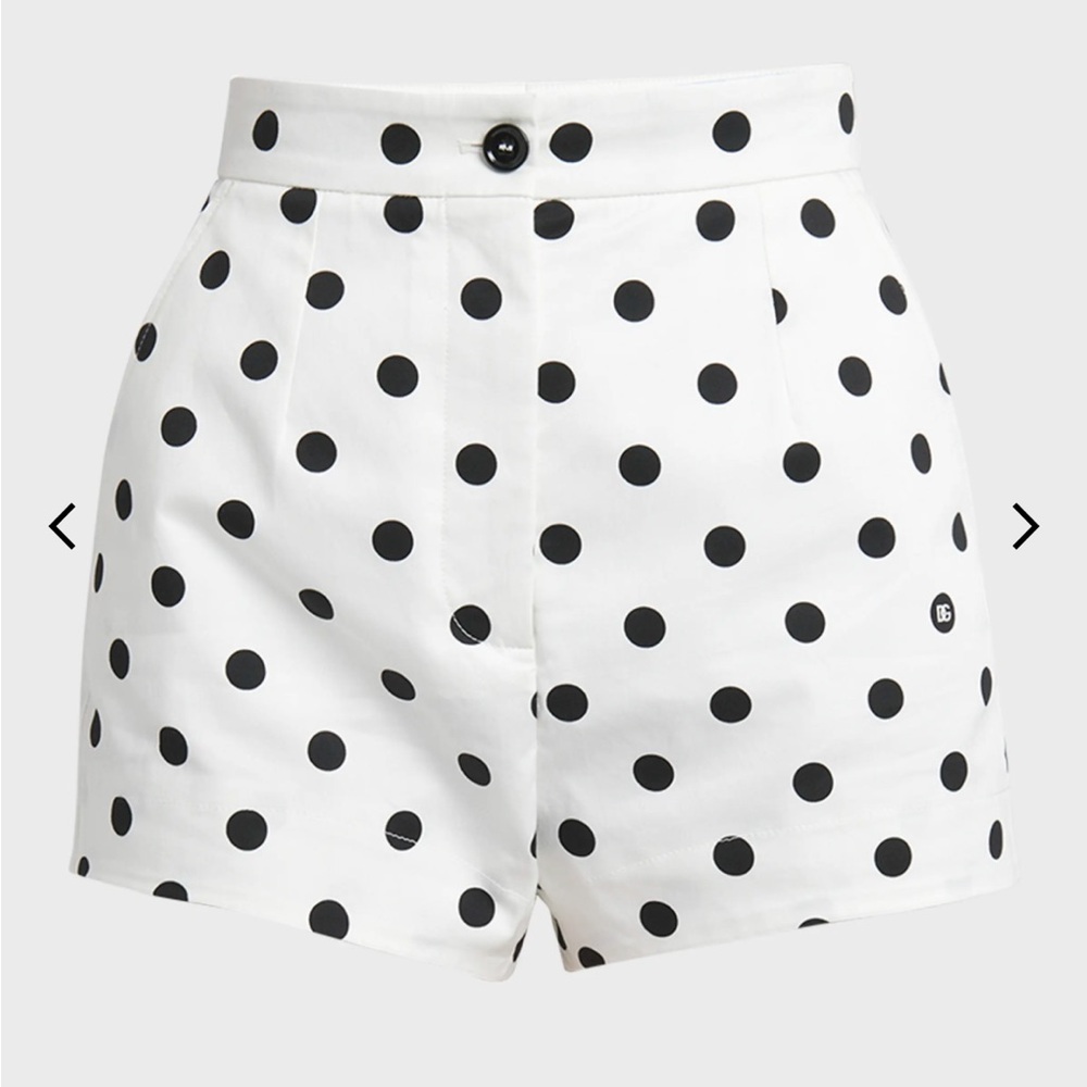 Dolce and Gabbana Polka Dot Printed High Wasted Shorts